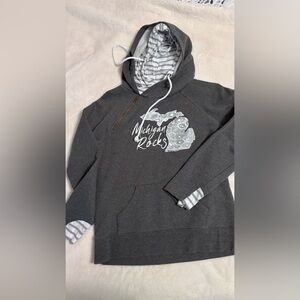 Gray Petoskey Stone Michigan Rocks Hoodie - like new!